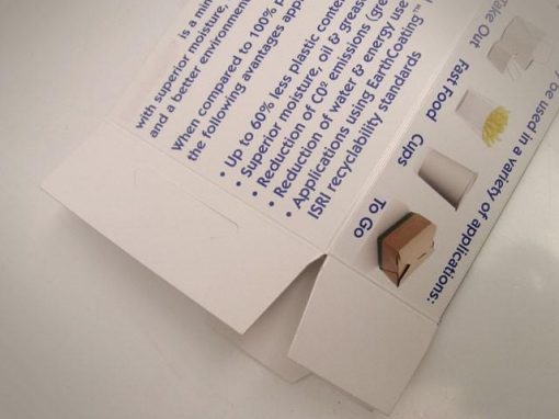 Cartoncino da riciclo con rivestimento minerale bianco stampabile