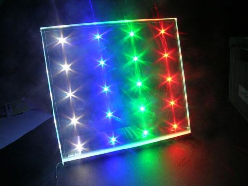 Transparent LED embedded glass
